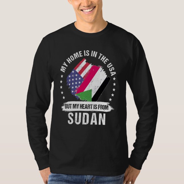 Sudanese American Patriot Grown Proud My Heart is  T-Shirt (Front)