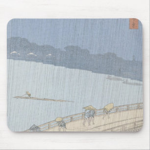 Sudden Shower on Ohashi Bridge at Ataka Mouse Pad