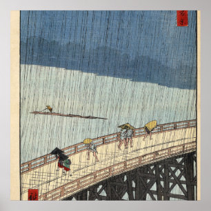 Sudden shower over Shin-Ōhashi bridge and Atake Poster
