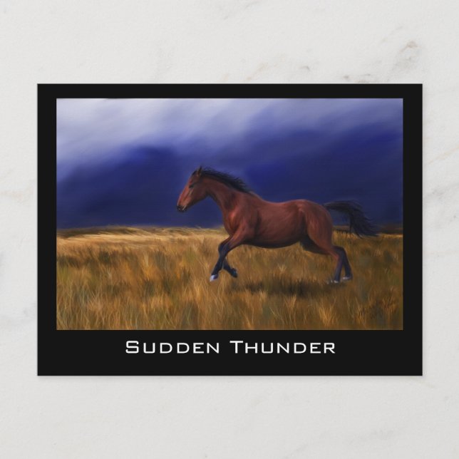 Sudden Thunder Horse Art Postcard (Front)