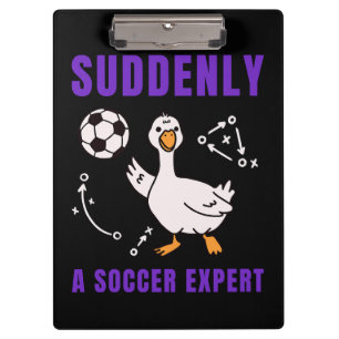 Suddenly a soccer expert clipboard