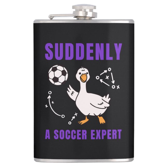Suddenly a soccer expert hip flask (Front)