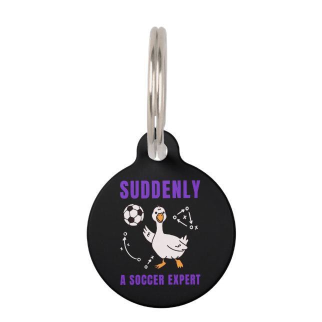 Suddenly a soccer expert pet tag (Front)