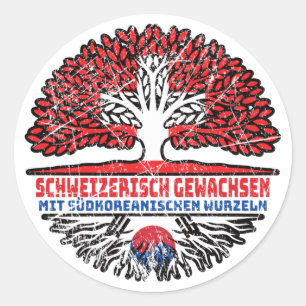 Südkorea Südkoreanisch Schweizer Schweiz Baum Classic Round Sticker