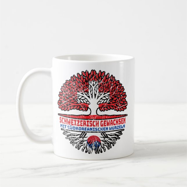 Südkorea Südkoreanisch Schweizer Schweiz Baum Coffee Mug (Left)