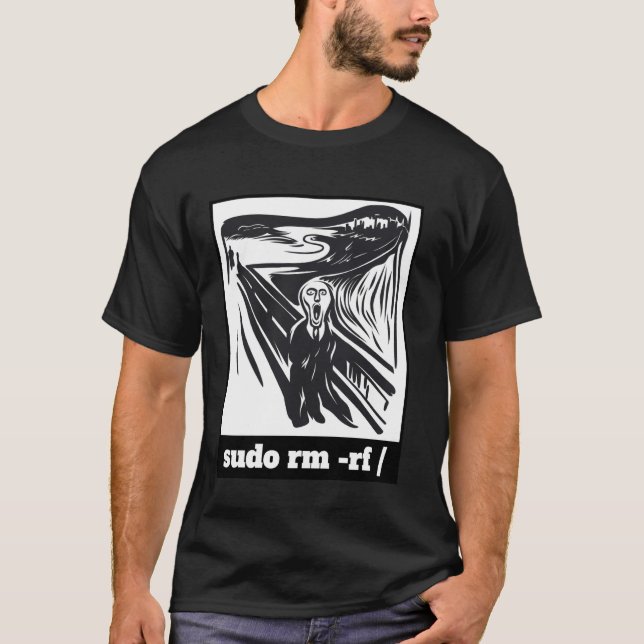 Sudo RM -RF Programmer Sysadmin Developer Joke Cod T-Shirt (Front)