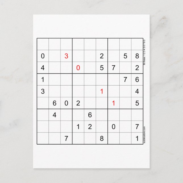 Sudoku Birthday Card 30-11 (Front)