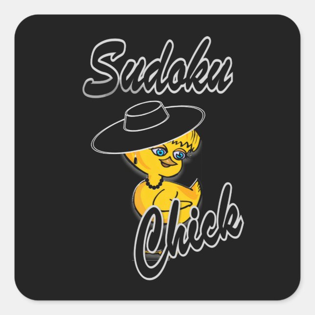 Sudoku Chick #4 Square Sticker (Front)