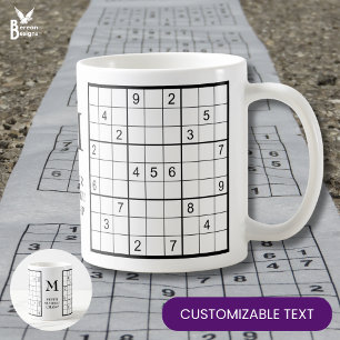 Sudoku Monogram Name Coffee Mug