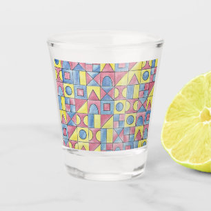 Sudoku One-Modern Bauhaus Geometric Art Shot Glass