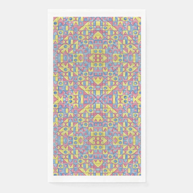 Sudoku One-Modern Bauhaus Geometric Pattern Napkin (Front)
