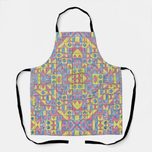 Sudoku One-Modern Bauhaus Geometric Watercolor Art Apron