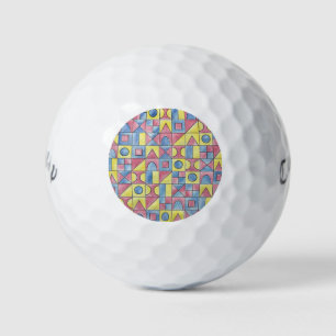 Sudoku One-Modern Bauhaus Geometric Watercolor Art Golf Balls