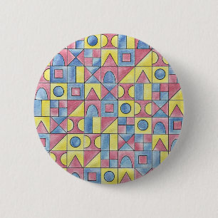 Sudoku One-Modern Minimalist Bauhaus Geometric Art 6 Cm Round Badge