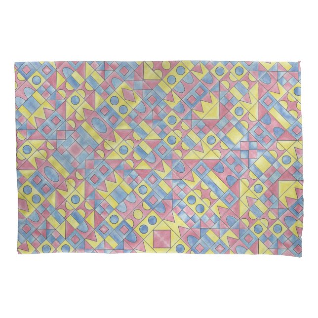 Sudoku One-Modern Minimalist Bauhaus Geometric Pillowcase (Front)
