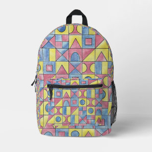 Sudoku One-Modern Minimalist Geometric Pattern Printed Backpack