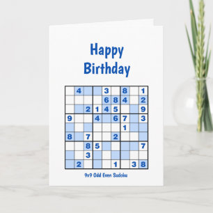Sudoku Puzzles Birthday Card