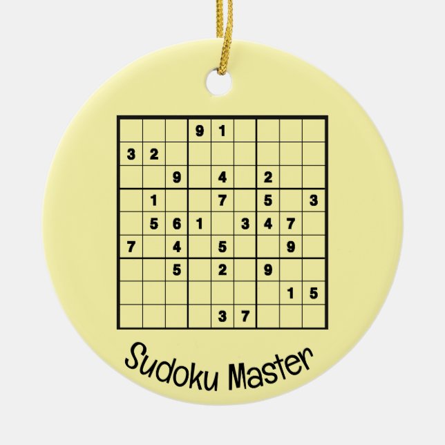 Sudoku Puzzles Design Ornament (Front)