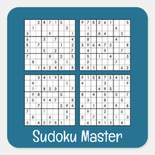 Sudoku Puzzles Design  Square Sticker