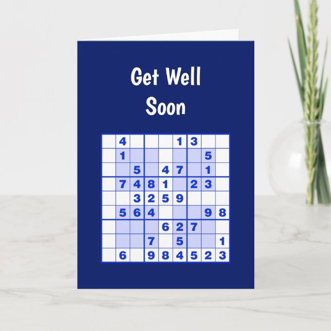  Sudoku Puzzles Get well Card (Front)