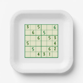 Sudoku Puzzles Paper Plate