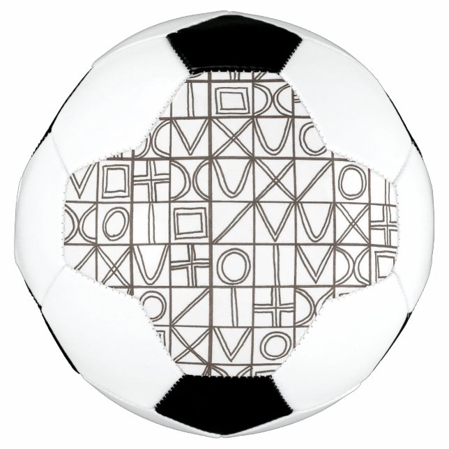 Sudoku Two-Black And White Abstract Art Soccer Ball (Front)