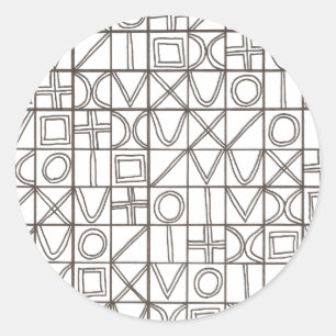 Sudoku Two-Black And White Modern Geometric Classic Round Sticker