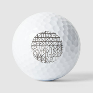Sudoku Two-Black And White Modern Geometric Golf Balls