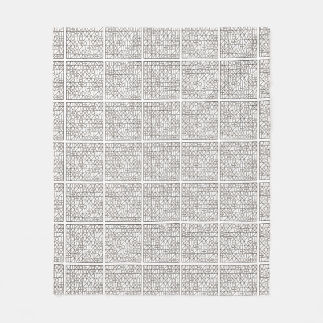 Sudoku Two-Black And White Modern Minimalist Fleece Blanket (Front)
