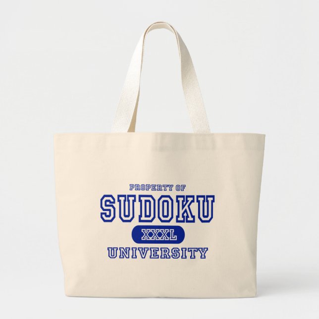 Sudoku University Large Tote Bag (Front)