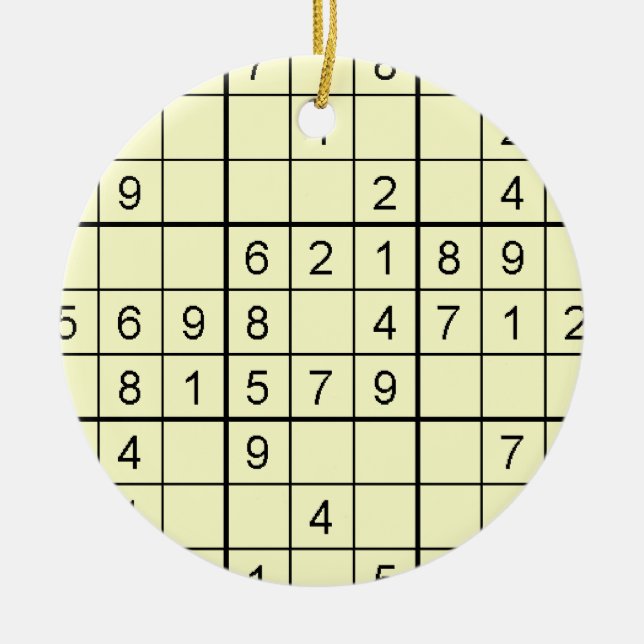 Sudoku Yellow Ornament (Front)