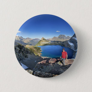 Sue Lake Overlook 2 - Glacier National Park 6 Cm Round Badge