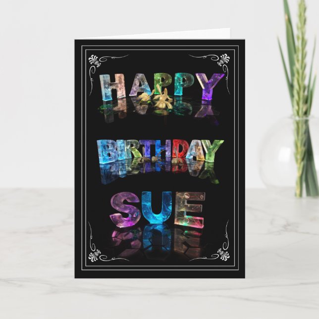 Sue -  Name in Lights greeting card (Photo) (Front)