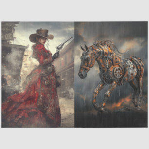 Sue Steampunk & Western Lady Tissue Paper