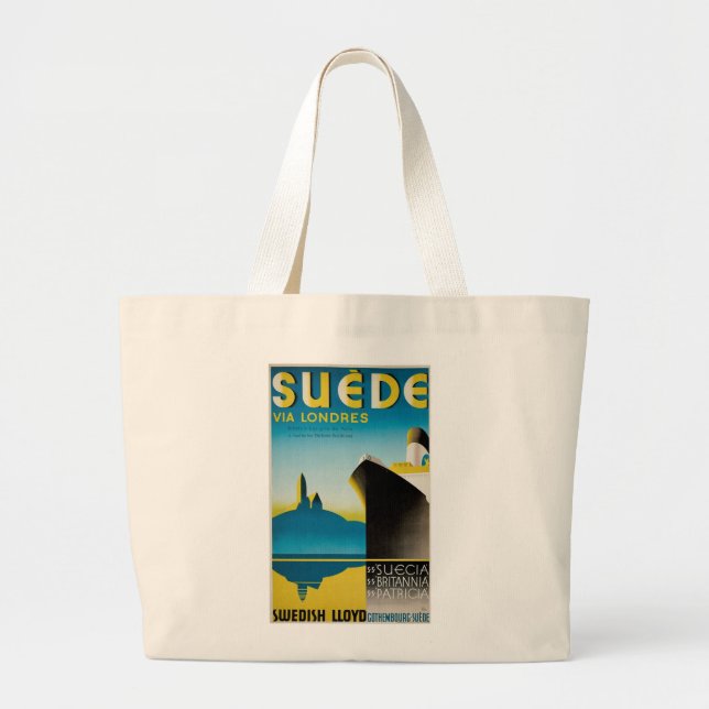 Suede via Londres Large Tote Bag (Front)