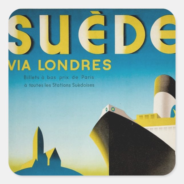 Suede via Londres Square Sticker (Front)