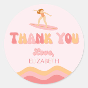 Sufer Birthday Girl - Favour Bag Sticker