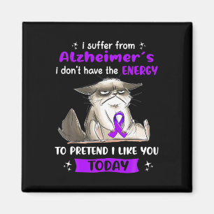 Suffer From Alzheimerheimer S Awareness Fun Cat  Magnet