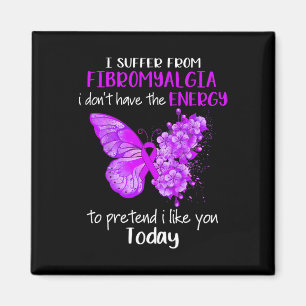 Suffer From Fibromyalgia Awareness Butterfly Purpl Magnet
