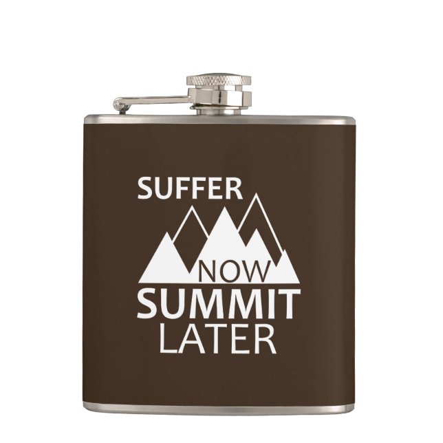 Suffer Now Summit Later Hip Flask (Front)