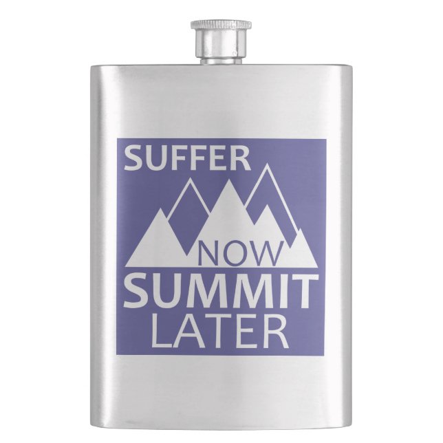 Suffer Now Summit Later Hip Flask (Front)