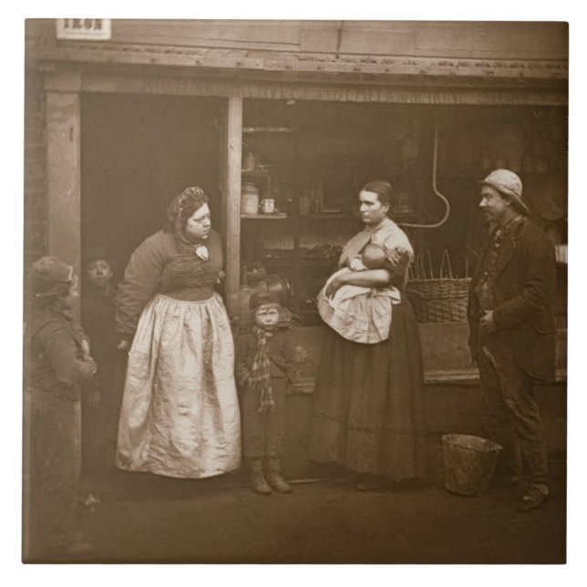 Sufferers from the Flood, from 'Street Life in Lon Tile (Front)