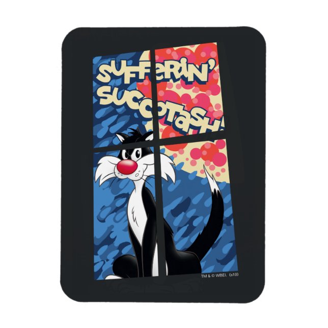 "Sufferin' Succotash" SYLVESTER™ Behind Window Magnet (Vertical)