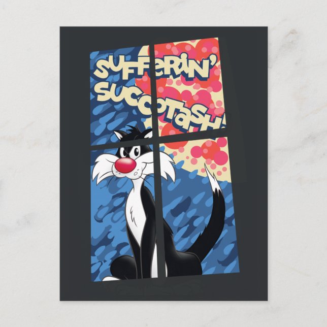 "Sufferin' Succotash" SYLVESTER™ Behind Window Postcard (Front)