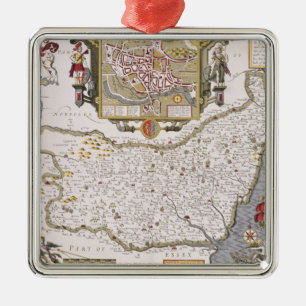 Suffolk and the situation of Ipswich Metal Tree Decoration