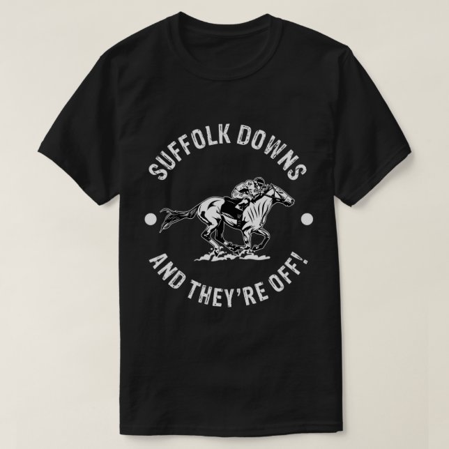 Suffolk Downs Racetrack Horse Racing Fan Equestria T-Shirt (Design Front)
