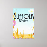 Suffolk England farmyard cartoon travel poster