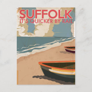 Suffolk England Vintage Travel Poster Postcard