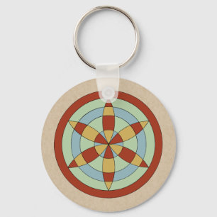 Suffolk Hexafoil (Daisy Wheel) Witch Mark Key Ring