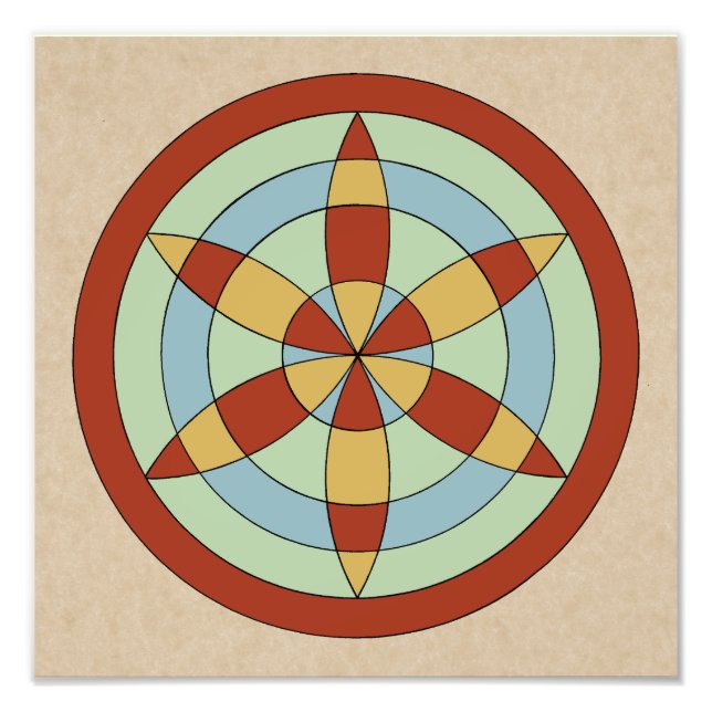 Suffolk Hexafoil (Daisy Wheel) Witch Mark Photo Print (Front)